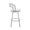 Armen Living Capri 26" Swivel White Faux Leather and Silver Metal Bar Stool LCCPBASLWH26 - alternate 5